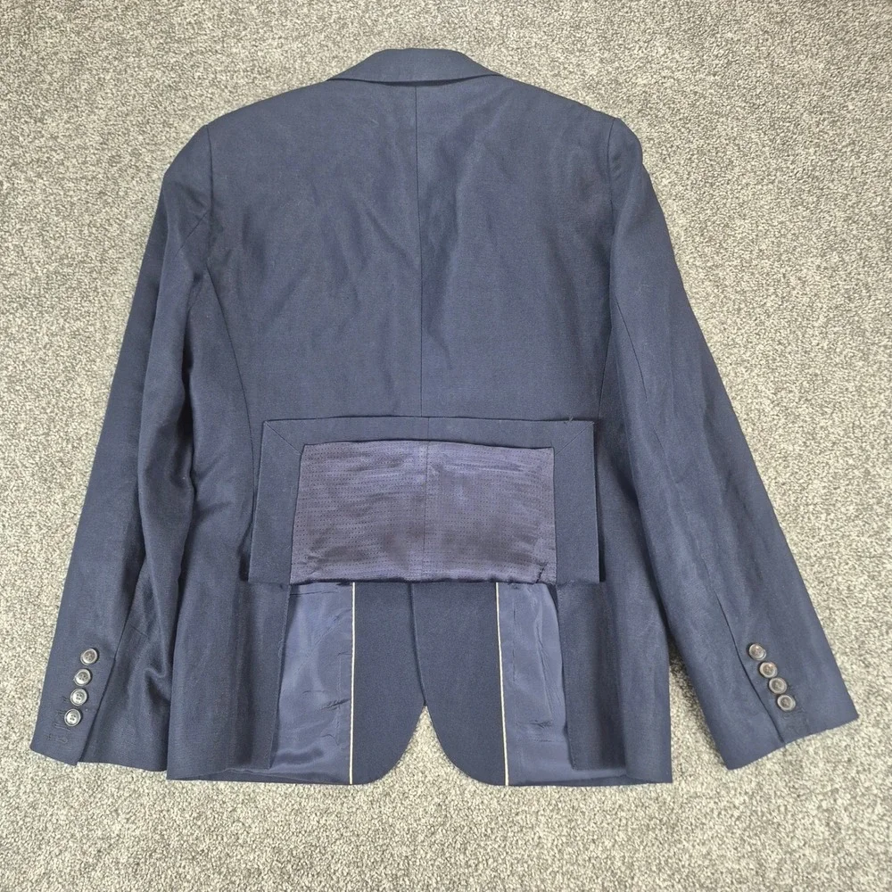 Scotch & Soda Blazer Mens Medium Linen Cotton Navy Blue Two Button Sport Coat